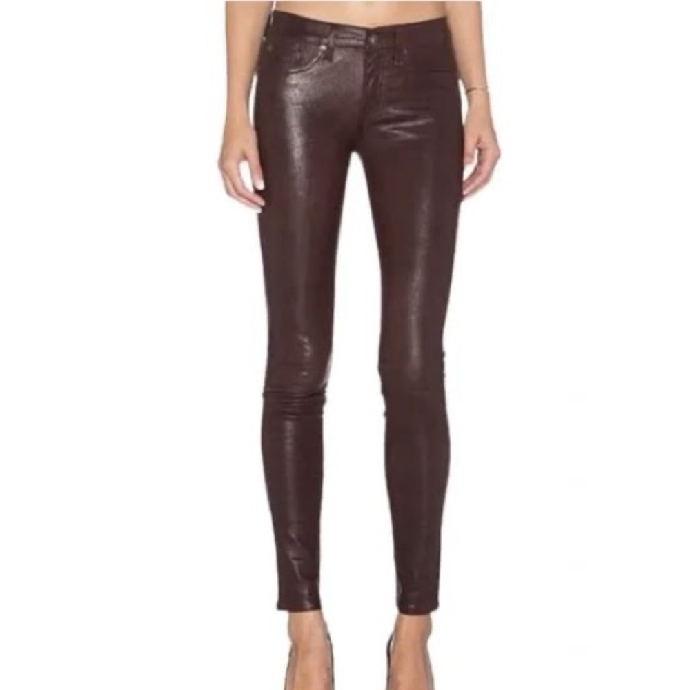 Rag & Bone Burgundy Lamb Leather Skinny Pants Size 23